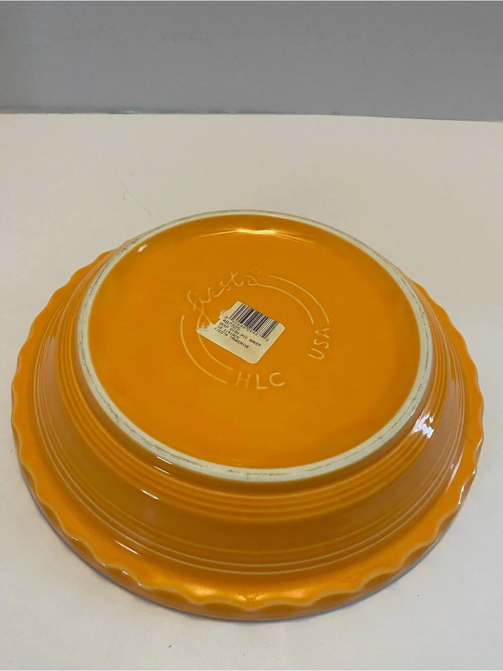 Fiesta - Tangerine Orange Deep Dish Pie Baker Plate Pan Dish Homer Laughlin HLC
